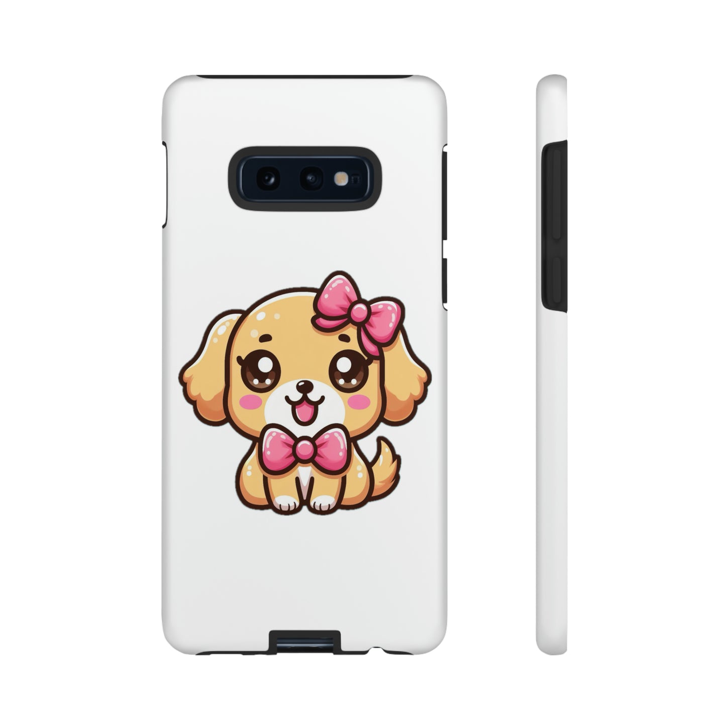 Adorable Kawaii Golden Labrador Retriever Puppy Phone Case with Pink Bow - Perfect Gift for Dog Lovers