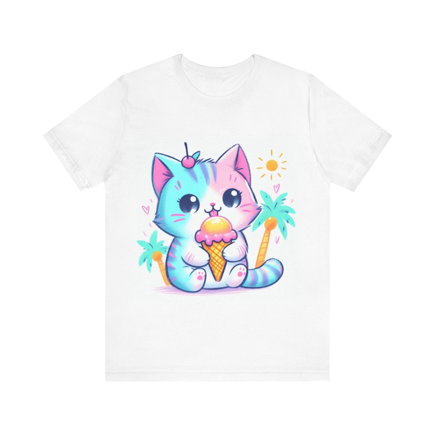 Tropical Kitty T-Shirt - Ice Cream Delight Design