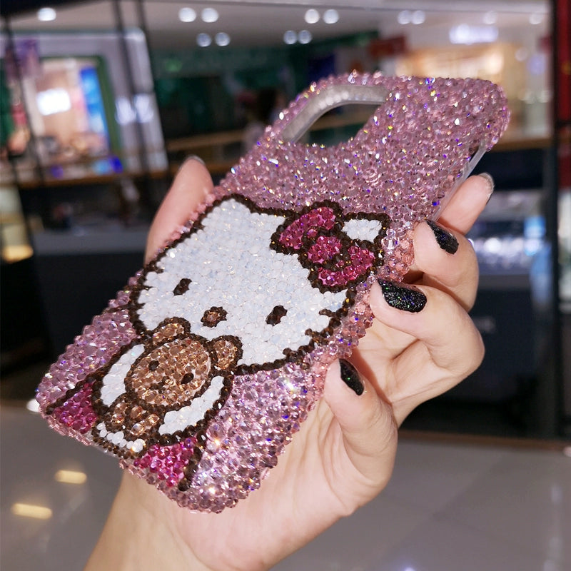 Hello Kitty Rhinestone Teddy Bear Phone Case