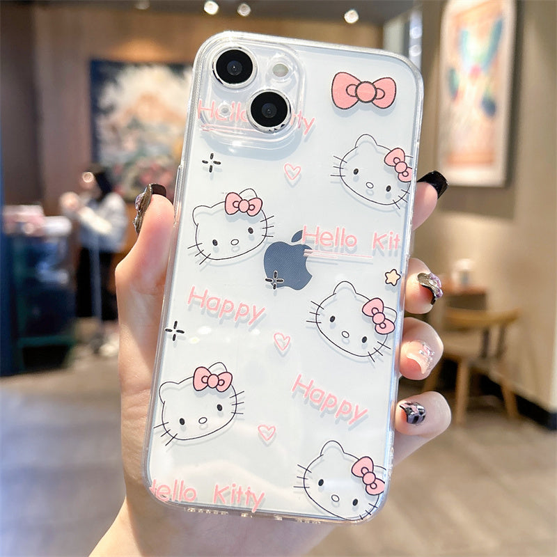 Hello Kitty Pastel Pink Transparent Kawaii Phone Case