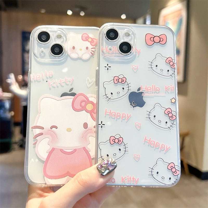 Hello Kitty Pastel Pink Transparent Kawaii Phone Case