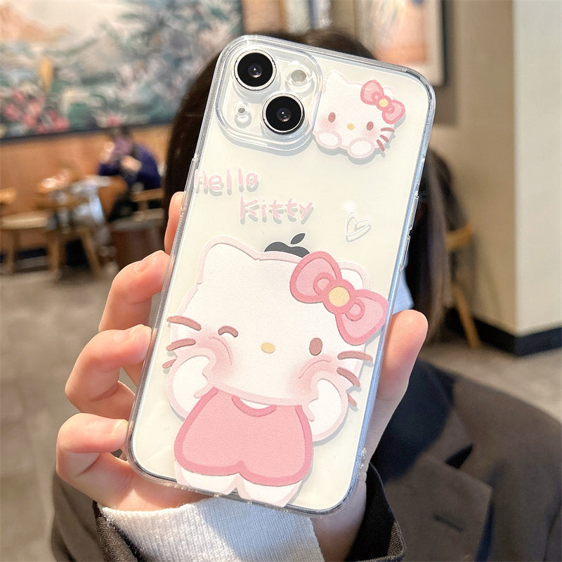 Hello Kitty Pastel Pink Transparent Kawaii Phone Case