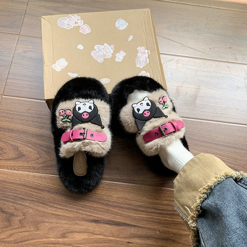 Kuromi Plush Slippers