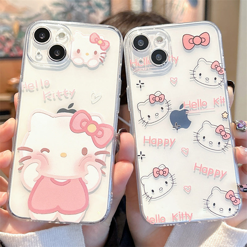 Hello Kitty Pastel Pink Transparent Kawaii Phone Case