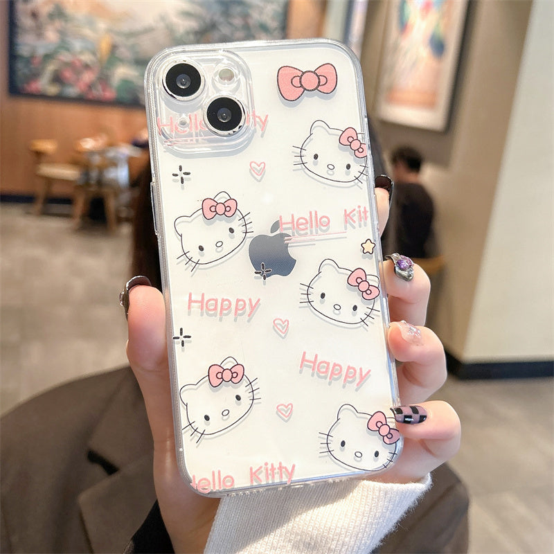 Hello Kitty Pastel Pink Transparent Kawaii Phone Case