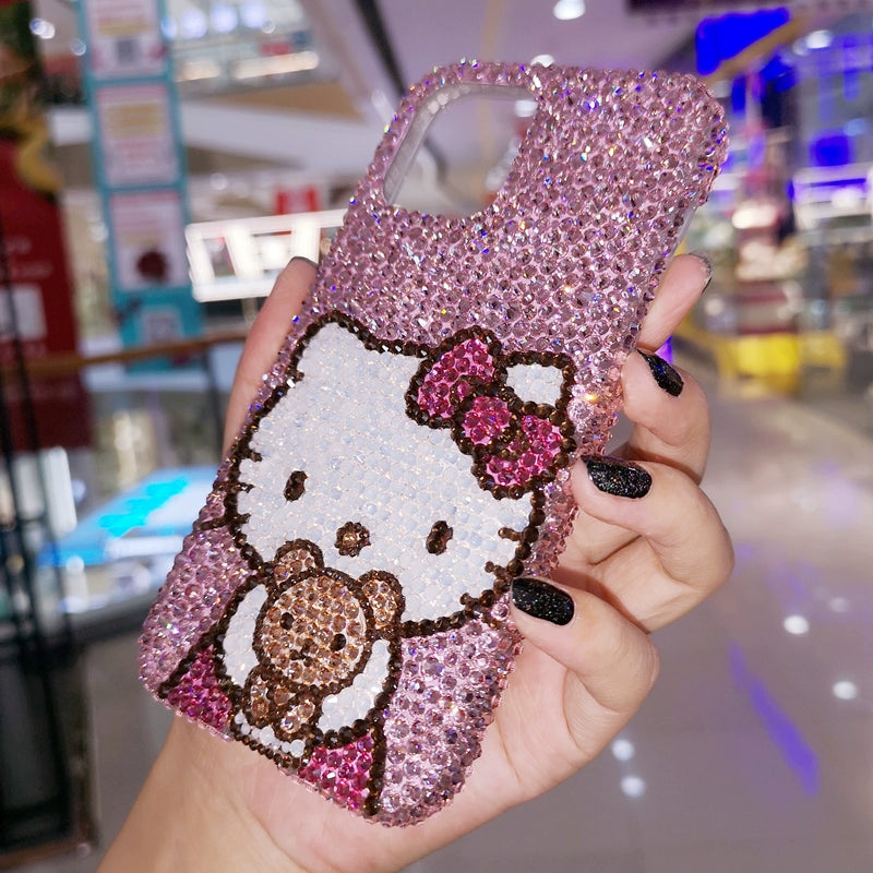 Hello Kitty Rhinestone Teddy Bear Phone Case