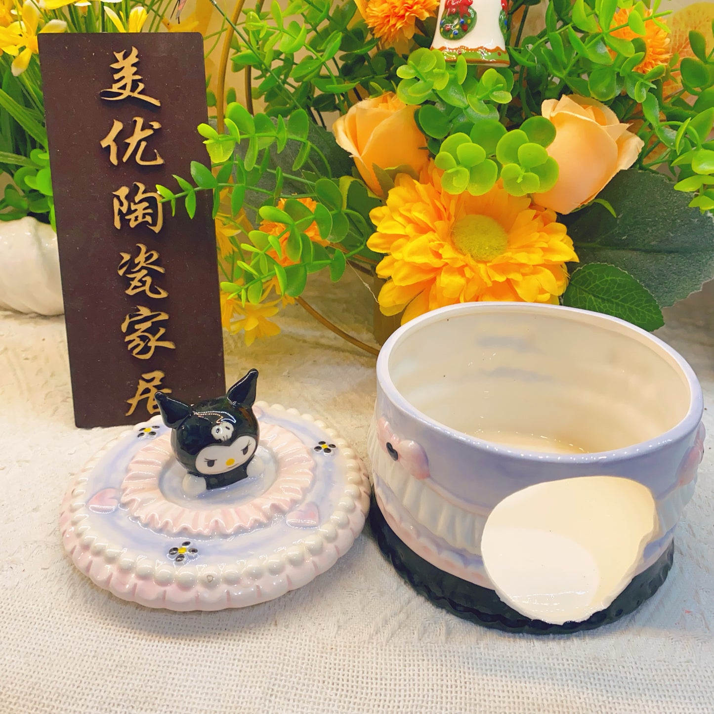 Kuromi Kawaii Ceramic Storage Jar