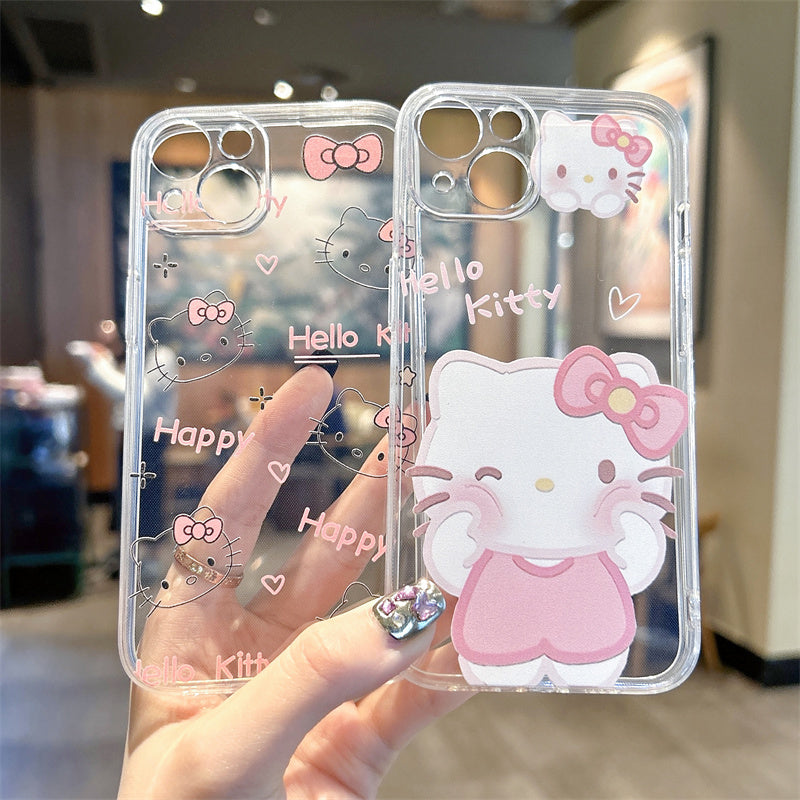 Hello Kitty Pastel Pink Transparent Kawaii Phone Case