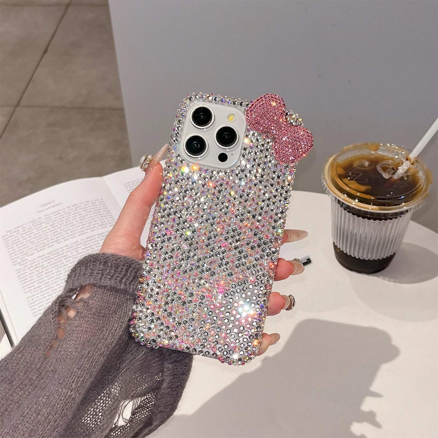 Kawaii Bow Rhinestone Phone Case