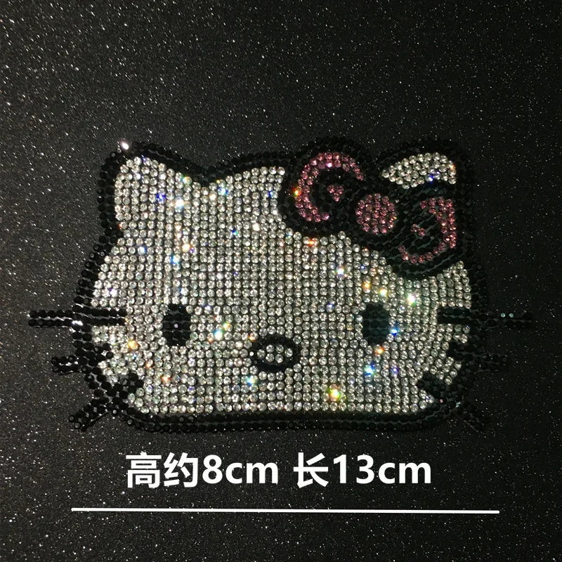 Hello Kitty Self Adhesive Crystal Rhinestone Decorative Stickers Car Decal Accessories