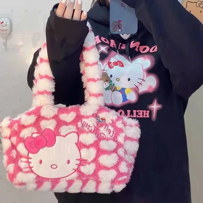 Fluffy Pink Hello Kitty Hearts Bag