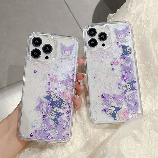 Kuromi Sparkle Sand Jelly Phone Case