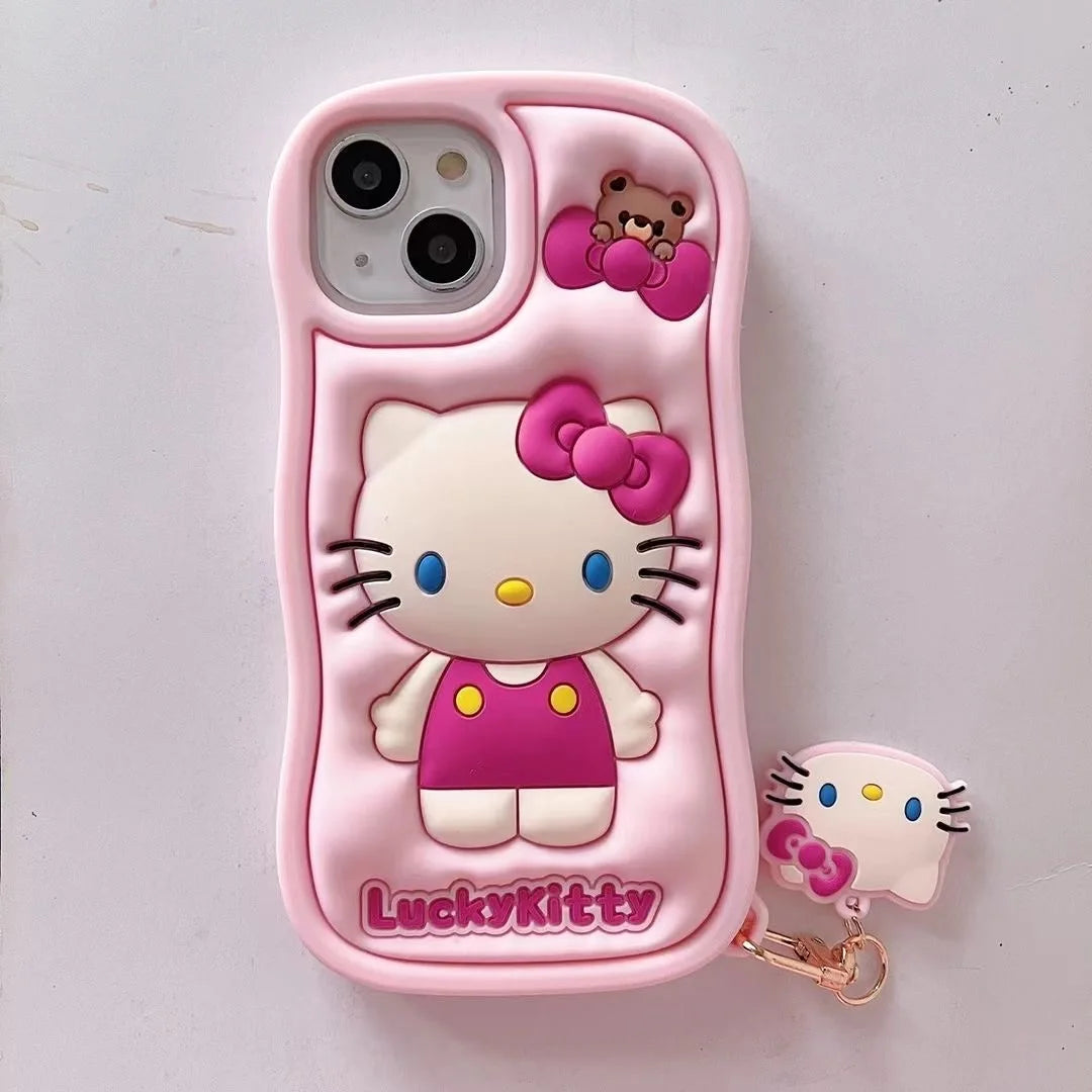 Hello Kitty Lucky Cute 3D Silicone Phone Case