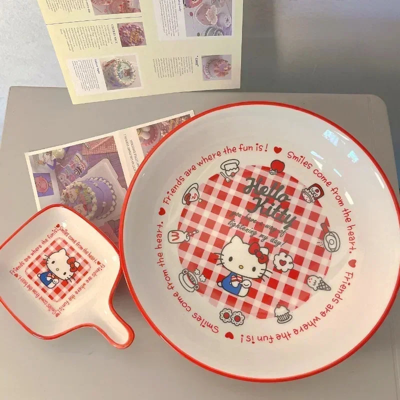 Hello Kitty Ceramic Bowl Plate Set