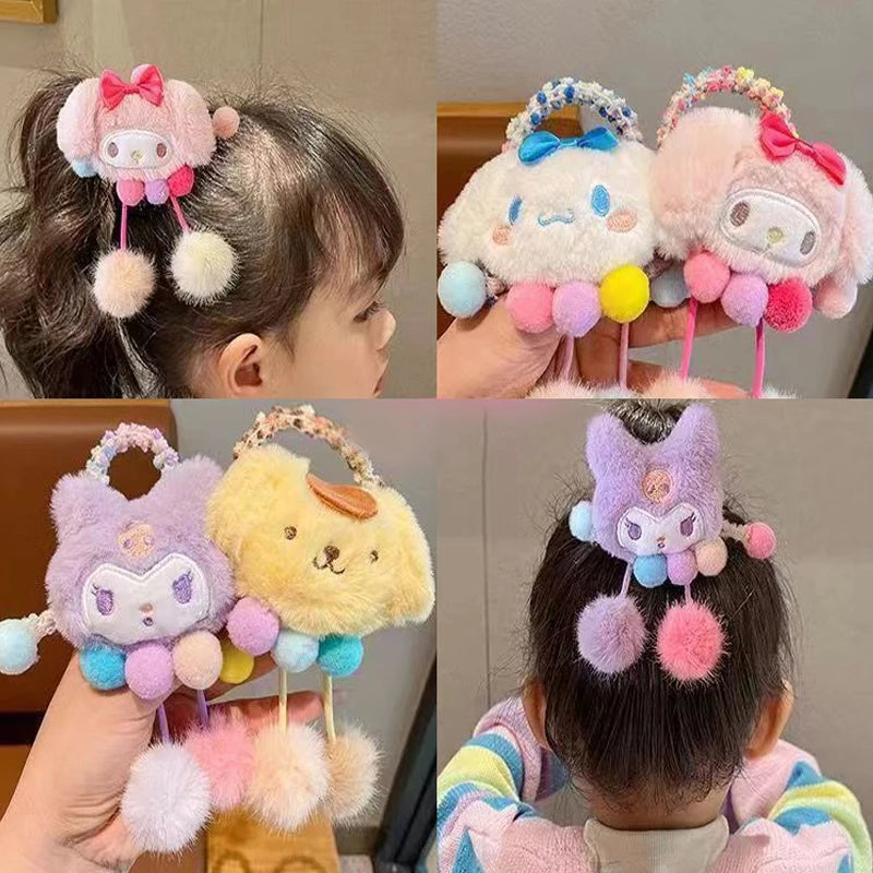 Hello Kitty Plush Fluffy Cute Hair Accessory Pompom