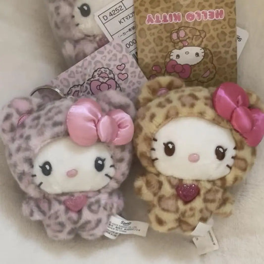 Hello Kitty Leopard Pendant Plush Keychain