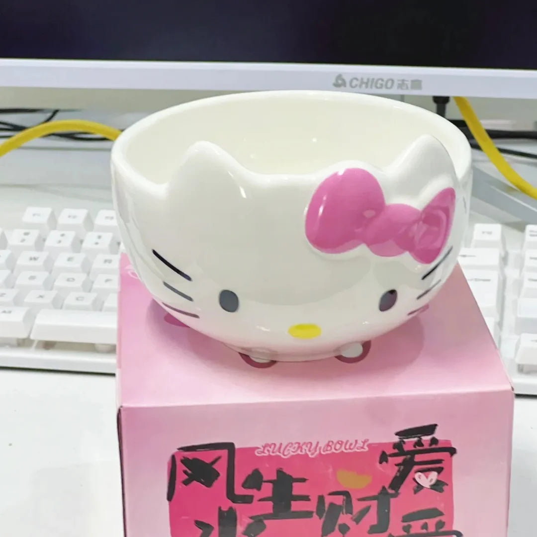 Hello Kitty Ceramic Bowl With Spoon