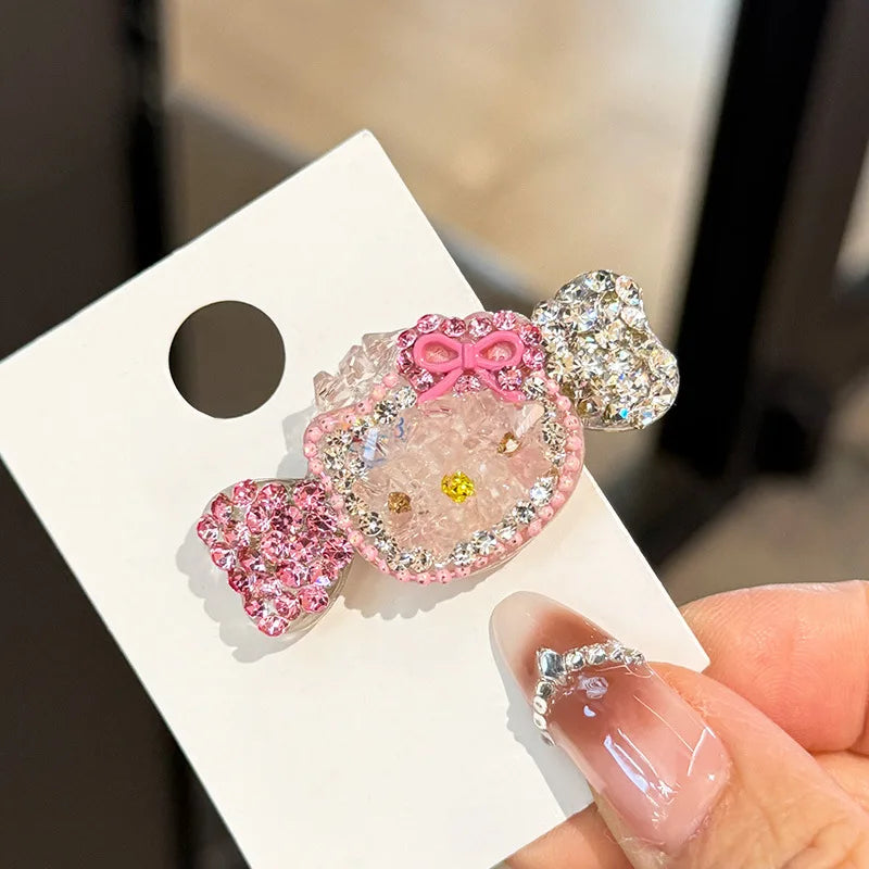 Hello Kitty Sweet Kawaii Candy Rhinestone Diamond Hair Clip Accessory