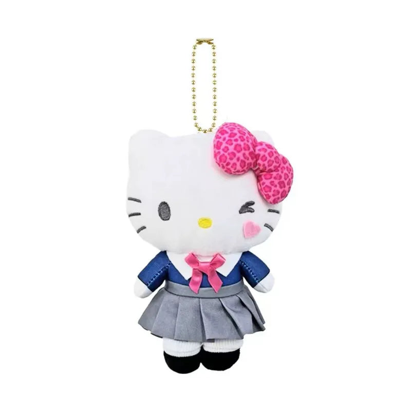 Hello Kitty Y2K Kawaii School Girl Plush Keychain Pendant