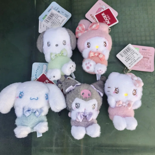 Sanrio Cute My Melody x Pochacco x Hello Kitty x Kuromi x Cinnamoroll Plushie Keychain Pendant