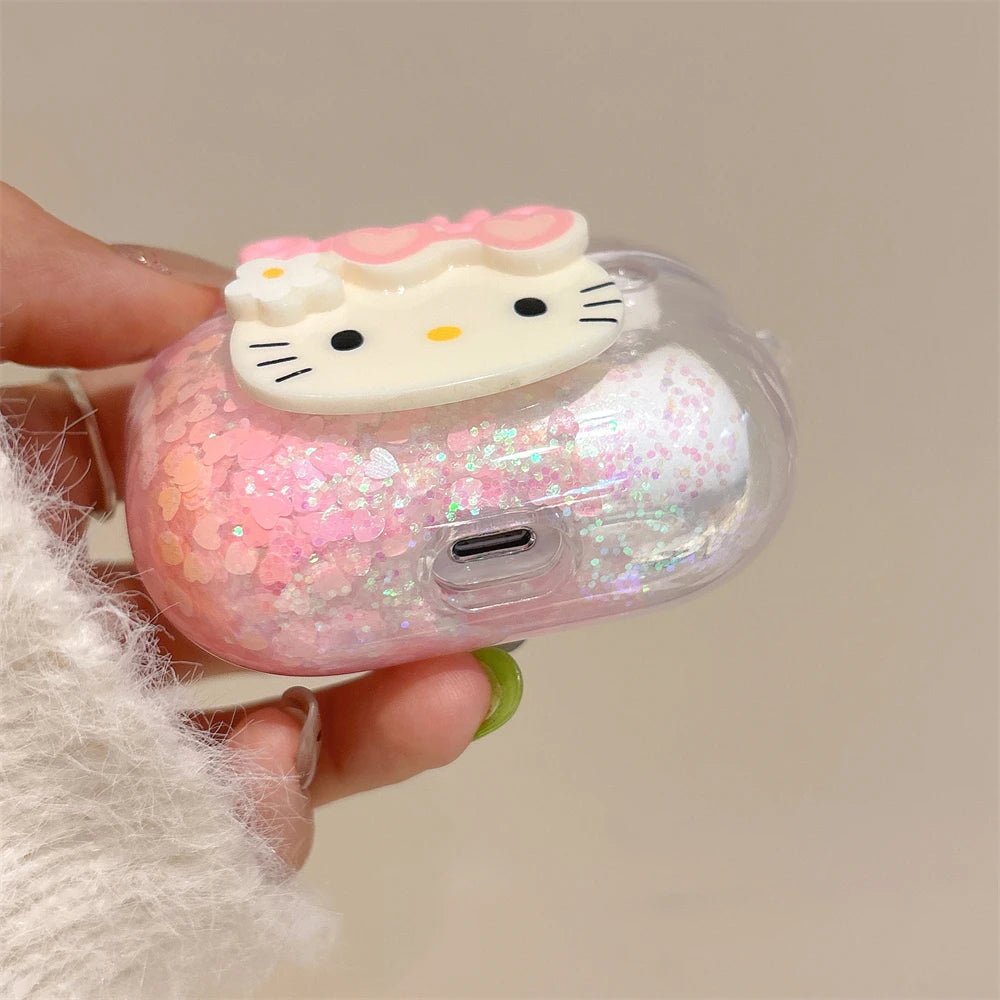 Hello Kitty Hello Glitter Clear Airpods Case