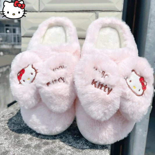 Hello Kitty Pink Plush Slippers