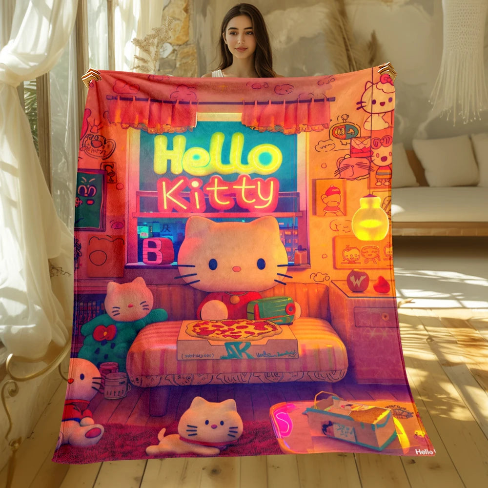 Sanrio Hello Kitty Cute Blanket Oversized Sofa Soft Blanket