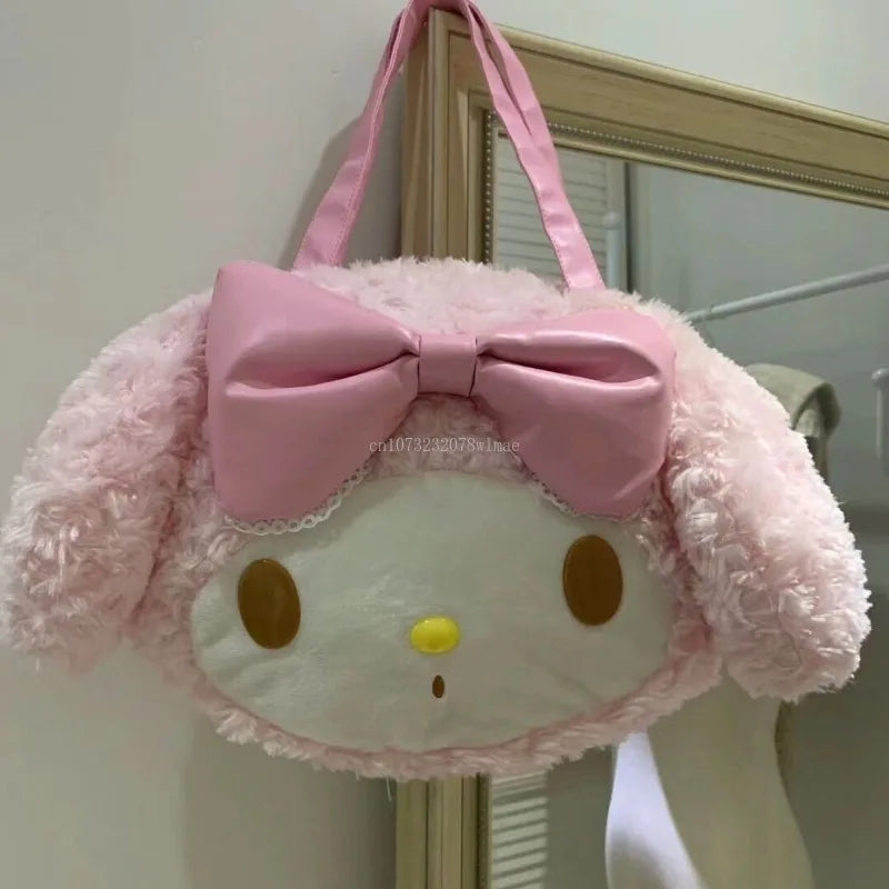 My Melody Pink Plush Fluffy Shoulder Tote Bag