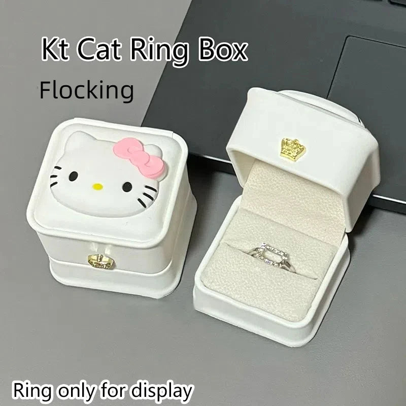 Hello Kitty Confession White Velvet Jewelry Ring Box