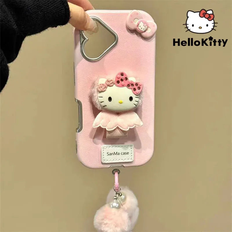 Hello Kitty Cartoon Ring Buckle Design Phone Case Y2K