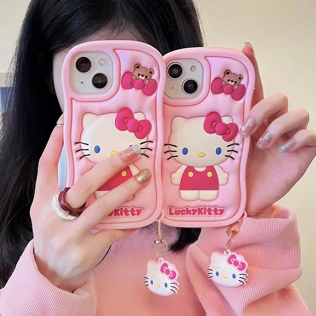 Hello Kitty Lucky Cute 3D Silicone Phone Case