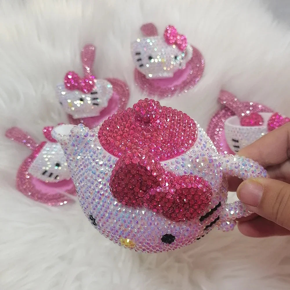 Hello Kitty Rhinestone Tea Cup Set