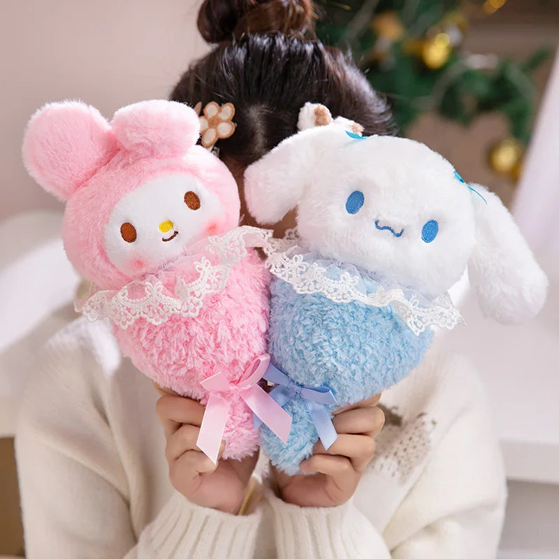 Hello Kitty x My Melody x Kuromi x Cinnamoroll x Pompompurin Cute Flower Plush