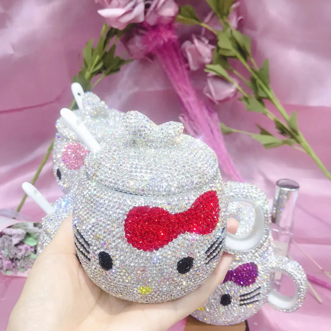 Hello Kitty Rhinestone Diamond Coffee Cup