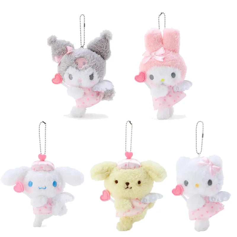 Sanrio Angel Cupid Heart Kawaii Soft Pastel Plush Keychain Pendant