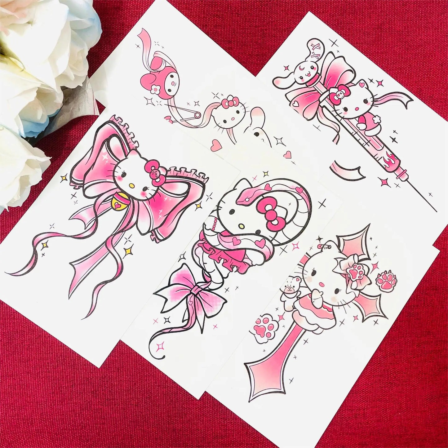 Hello Kitty Kawaii Tattoo Stickers