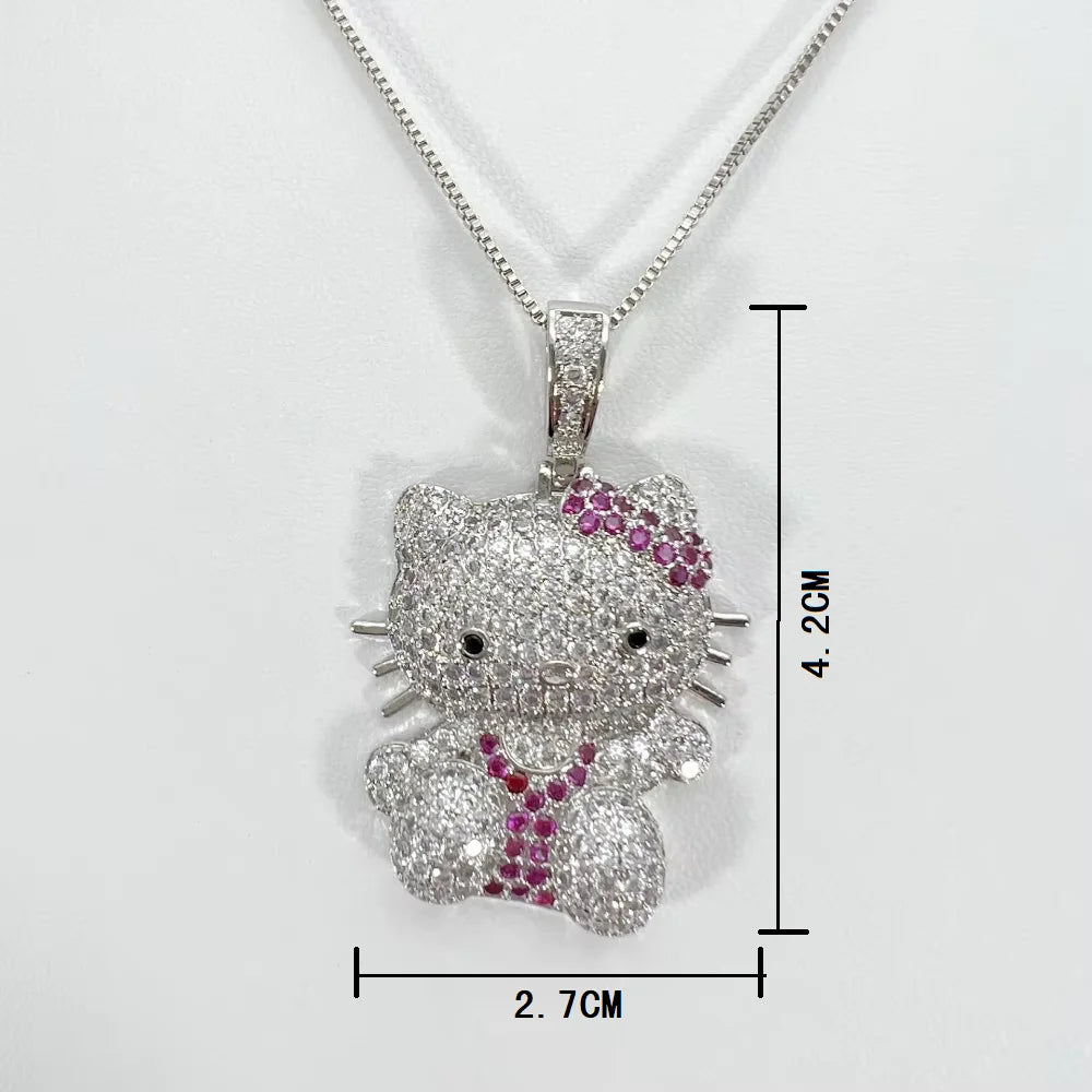 Hello Kitty Diamond Pendant Necklace