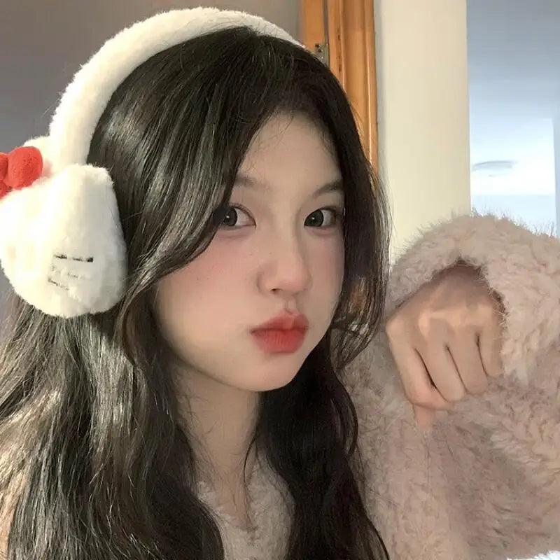 Hello Kitty Cute Winter Warm Plush Earmuffs