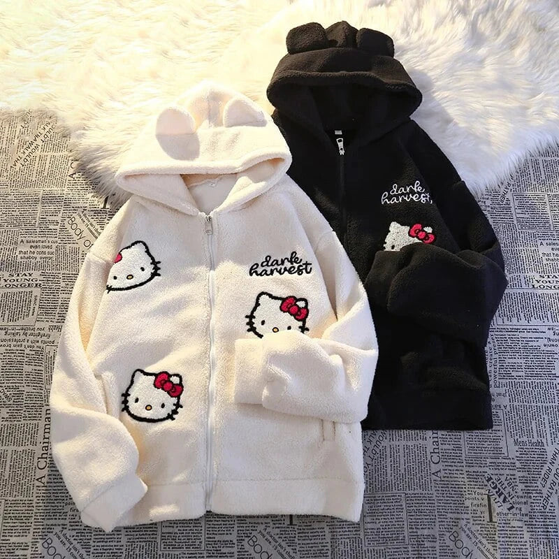 Hello Kitty Oversized Fuzzy Hoodie