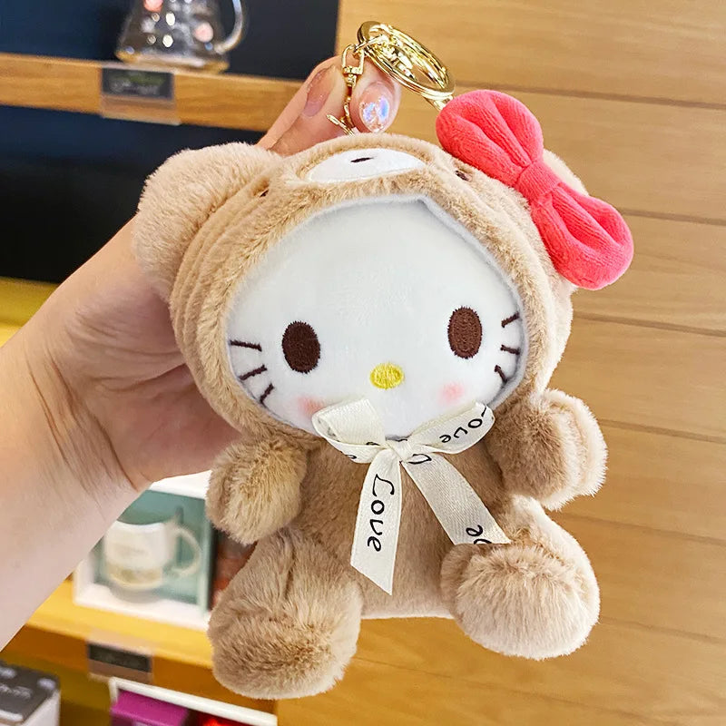 Sanrio Plush Kawaii Bear Suit Keychain Pendant