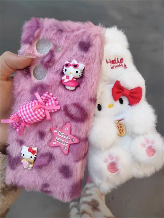 Hello Kitty Plush Leopard Print Phone Case