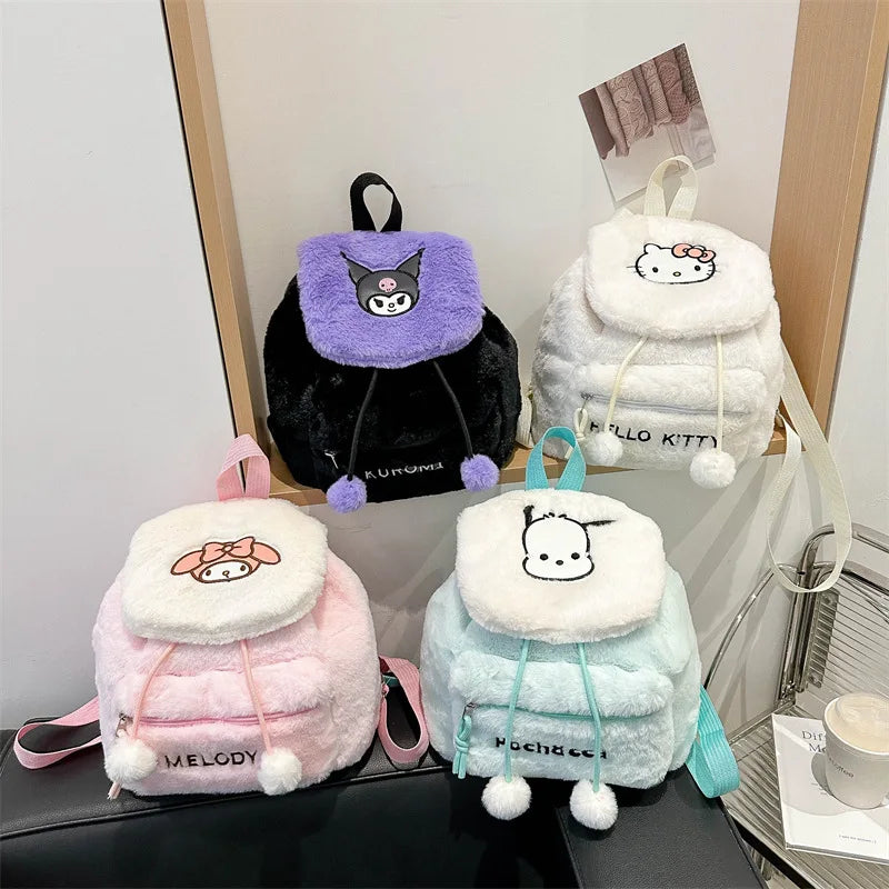 Sanrio Kawaii Fluffy Cute Plush Backpack