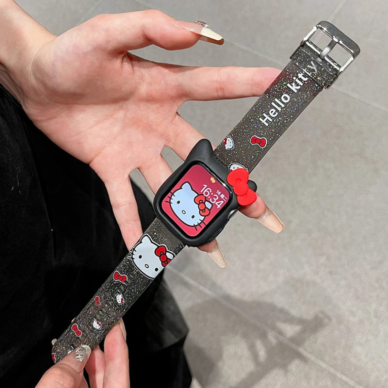 Hello Kitty Glitter Silicone iWatch Band