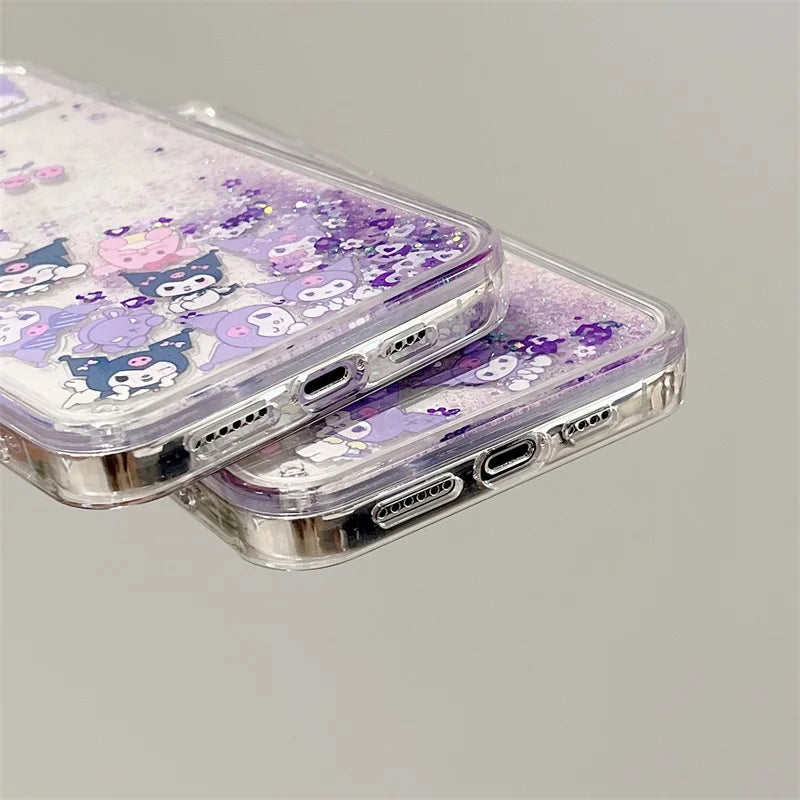 Kuromi Sparkle Sand Jelly Phone Case