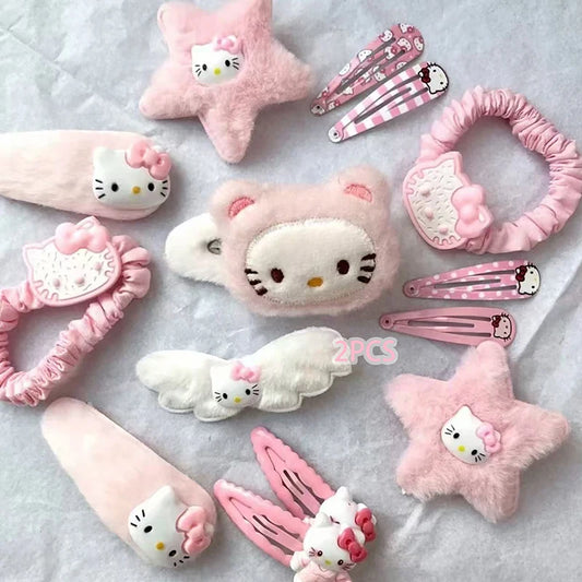 Hello Kitty Plush Hair Clip Set