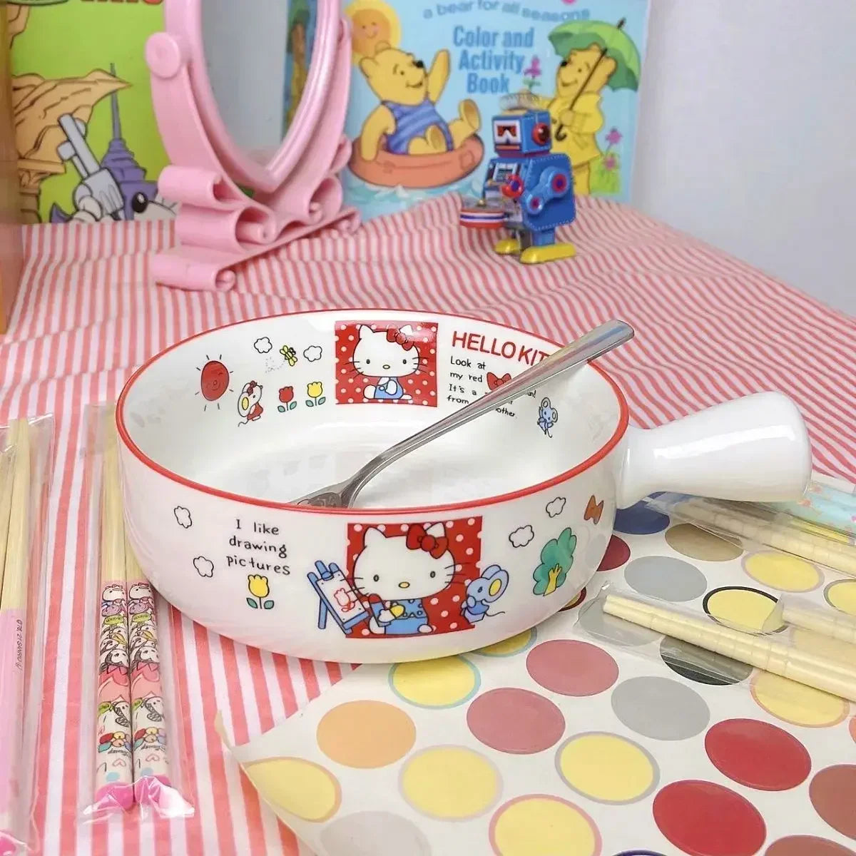 Hello Kitty Ceramic Bowl Plate Set