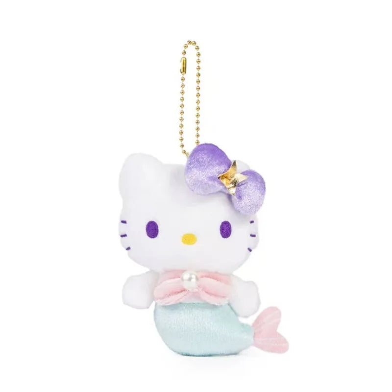 Hello Kitty 50th Anniversary Limited Rainbow Mermaid Series Plush Pendant Keychain