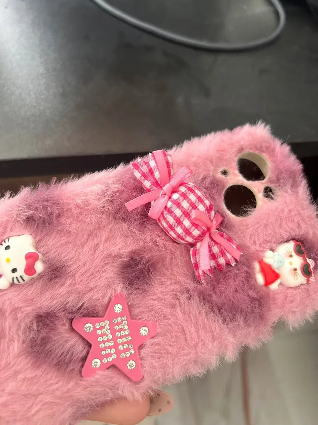 Hello Kitty Plush Leopard Print Phone Case