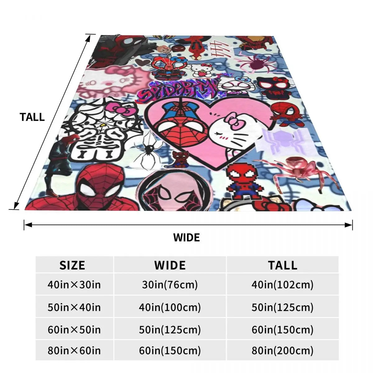 Hello Kitty & Spider Man Blanket