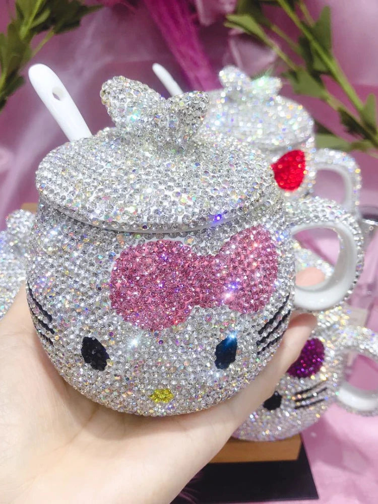 Hello Kitty Rhinestone Diamond Coffee Cup